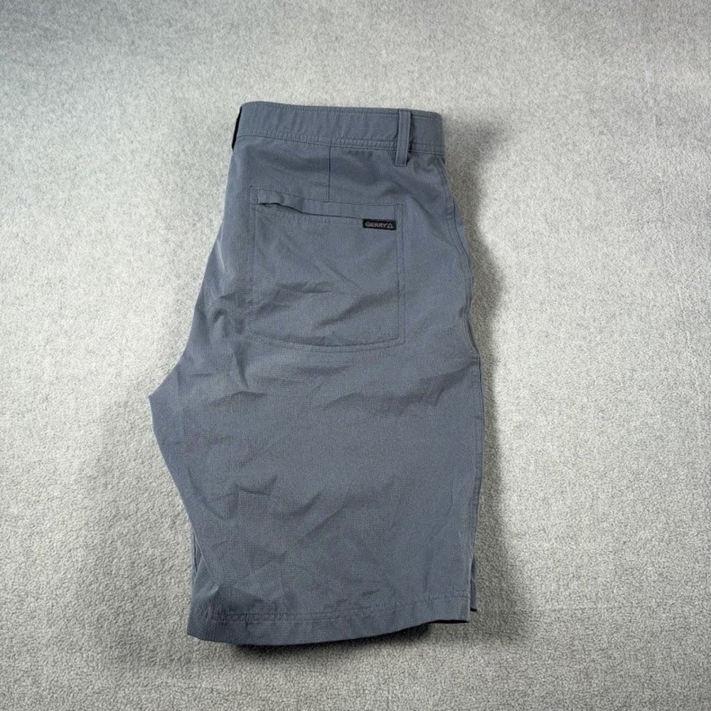 Gerry Hiking Shorts Mens 36 Gray Solid Ripstop Stretch Waist Outdoor Adventure